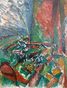 Com redes de arrasto na ponte do Havre de Raoul Dufy
