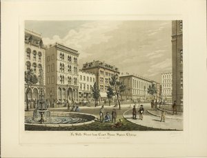 La Salle Street da Court House Square, Chicago, no ano de 1865