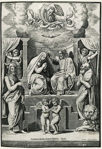 Coroação da Virgem na presença de São João Baptista e São Jerónimo de Raphael (1483 1520) (after)