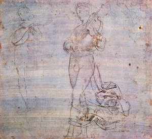 Estudo para figura com instrumento musical de Raphael
