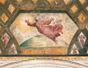 A Criação do Sol e da Lua, c.1518 (fresco) de Raphael