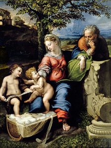 A Sagrada Família do Carvalho, c.1518 (óleo no painel) de Raphael