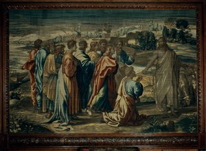 A Carga de Cristo para São Pedro, oficina de Mortlake de after Raphael