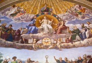 Detalhe da Disputa do Santo Sacramento, c.1509-10 (fresco)