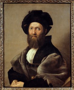 Retrato de Balthazar (Baldassare) Castiglione (1478-1529) Escritor e diplomata italiano. Pintura de Raffaello Sanzio dit Raphael (1483-1520) de Raphael
