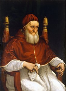 Retrato do Papa Júlio II (1503-1513). Pintura de Rafael (Raffaello Sanzio). Florença, Museu Uffizi. de Raphael