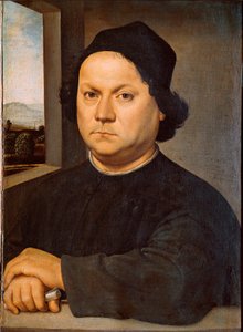 Retrato do pintor Pietro Perugino (ca. 1448-1523) disse a Pintura Perugin de Raphael (Raffaello Sanzio 1483 - 1520) de Raphael