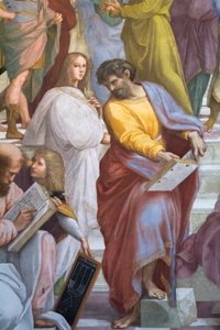 A Escola de Atenas, detalhe de Parmenides, Scala della Segnatura