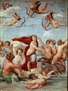 O Triunfo do Galatee Fresco por Rafael (Raffaello Sanzio 1483-1520). 1511 (fresco) de Raphael