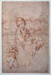 O Estudo da Virgem do Príncipe Esterhazy - Desenho, c.1507-1508 de Raphael