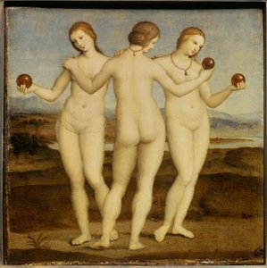 As três graças Pintura de Raffaello Sanzio dit Raphael (1483-1520). 1504-1505. Chantilly. Museu Conde. de Raphael