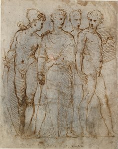 Grupo de Guerreiros São Jorge de Donatello em Orsanmichele no centro, início do século XVI de Raphael