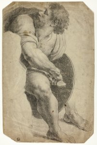 Guarda sacando sua espada de Raphael