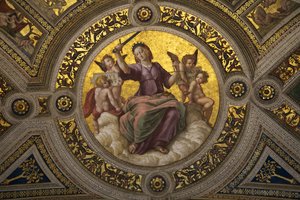 Justiça fresca na sala Signatura de Raffaello Sanzio Raphael