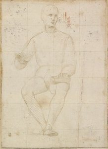 Estudo de um homem sentado, início do século XVI de Raphael