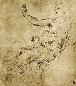 A musa Euterpe de Raffaello Sanzio Raphael