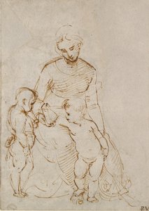 A Virgem e o Menino com São João, início do século XVI de Raphael