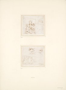Dois Esboços de Paisagens separados, 1500-1504 de Raphael