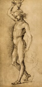 Baco conhecido como ldolino, desenho de Rafael. Gabinete de Desenhos e Gravuras, Galeria Uffizi, Florença de Raffaello Sanzio Raphael
