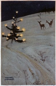 Árvore de Natal na neve
