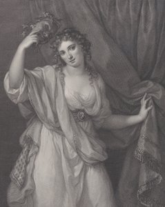 Lady Hamilton como a musa dos quadrinhos, Thalia, 1791. de Raphael Morghen