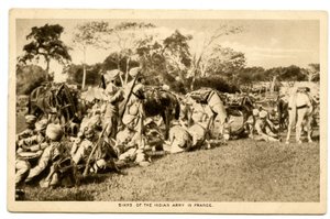 Sikhs do exército indiano na França, 1914-15 (foto sépia) de Raphael Tuck and Sons