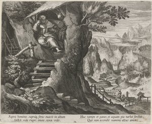 São Sabas como ermitão
Eremitas (título da série)
Oraculum Anachoreticum (título da série) de Raphaël Sadeler (I)