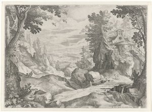 Paisagem com uma capela de Raphaël Sadeler (I)
