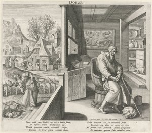A velhice sob a influência do luto
Dolor (título sobre o objecto)
As quatro idades (título da série) de Raphaël Sadeler (I)