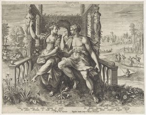 Sanguinisch temperamento
Sanguineus (título sobre o objecto)
Vier temperamenten (título da série) de Raphaël Sadeler (I)