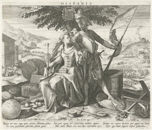 Espanha com Juno e Marte
Hispânia (título sobre o objecto)
Representações alegóricas dos países europeus (título da série)