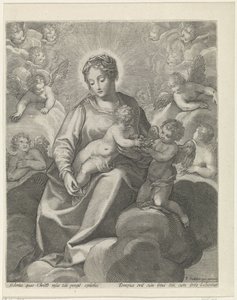 Maria com o Menino Cristo nas nuvens de Raphaël Sadeler (II)
