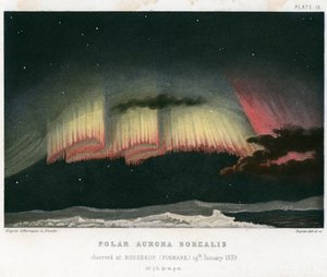 Aurora Boreal ou aurora boreal, forma de cortina de 1839. [1872] de Rapine