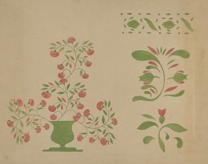 Decoração de parede com estêncil, c. 1936. de Ray Holden