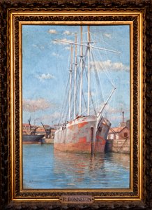 Voilier desarme (óleo sobre madeira) de Raymond Bonnefon