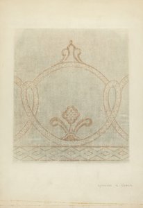 Desenho de restauro de pintura mural, c. 1940. de Raymond E. Noble