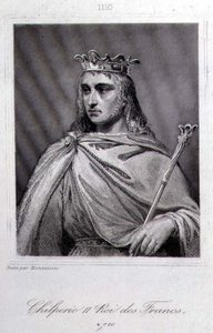 Chilperic II (c.675-721) Rei da Neústria (gravura) de Raymond Quinsac (after) Monvoisin