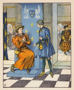 Conversa secreta de Joana com Carlos VII (litografia a cores)