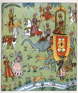 Ilustração para o conto "Aladin ou a lâmpada maravilhosa" em "Noites da Arábia