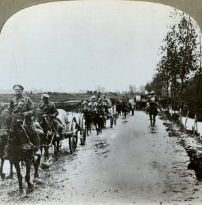 Artilharia fazendo o seu caminho através da lama para Gommecourt, França, Primeira Guerra Mundial, c1914-c1918 de Realistic Travels Publishers