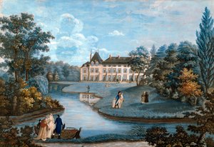 Vista da fachada e do parque do castelo de Malmaison. Aguarela por Regina Catherine Carrey. Início do século XIX. Malmaison. Musee Du Chateau - Vista da fachada e do parque do castelo de Malmaison. Aguarela de Regina Catherine Carey. Início de Regina Catherine Carey