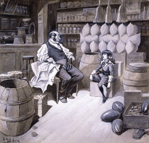 Sr. Hobbs &39;, disse Cedric,&39; um conde está sentado nesta caixa agora! &39;, Ilustração para&39; Little Lord Fauntleroy &39;, de Frances Hodgson Burnett