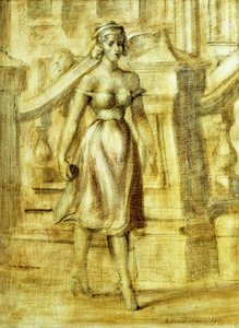 Senhora a passear: Uma pintura dupla