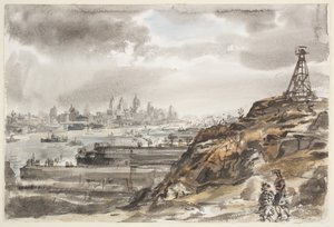 Nova Iorque a partir de Weehawken (aguarela sobre grafite sobre papel) de Reginald Marsh