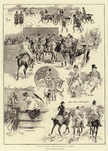 Um dia com a caça Meynell (litografia)