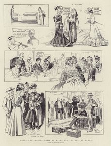 Notas sobre hotéis e pensões em Milão e nos lagos italianos (litografia)