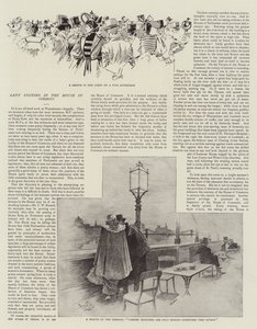 Visitantes na Câmara dos Comuns (litografia) de Reginald Thomas Cleaver