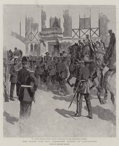 Dia do Grande Prémio, Presidente Loubet em Longchamps (litografia)