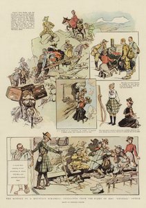 A história de uma corrida de montanha, extraída do diário da Sra. "General" Puttie (litografia a cores)