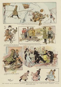 A história de uma corrida de montanha, extraída do diário da Sra. "General" Puttie (litografia a cores)
